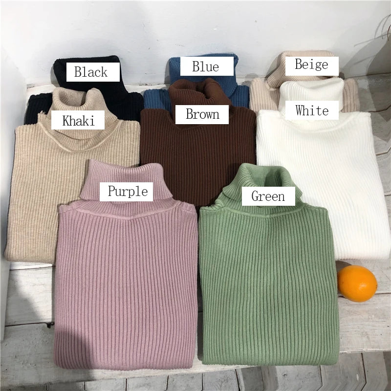 Turtleneck Sweater Womens 2026 Autumn Winter Tops Korean Slim Women Pullover Jumper Knitted Sweater Pull Femme Hiver Truien