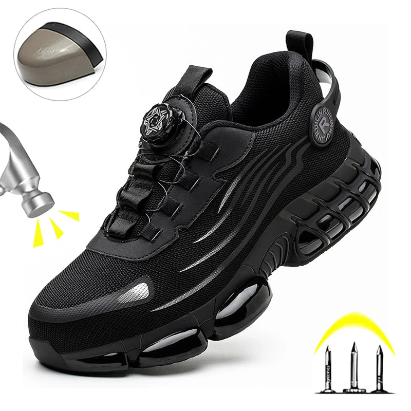 Indestructible Steel Toe Protective Safety Shoes Slip Resistant Abrasion Resistant Work Shoes Men Tough Comfortable Sneakers New