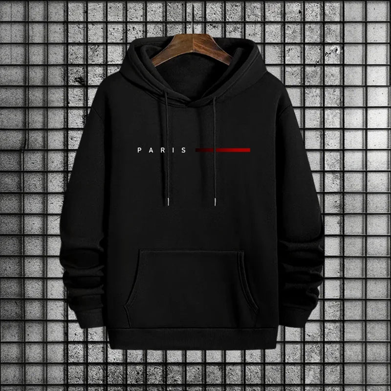 Men Paris Fashion Tracksuit Hoodie and Sweatpants Set with Soft Touch Fabric Autumn Winter Male Home Outdoor Comfort Warm Outfit