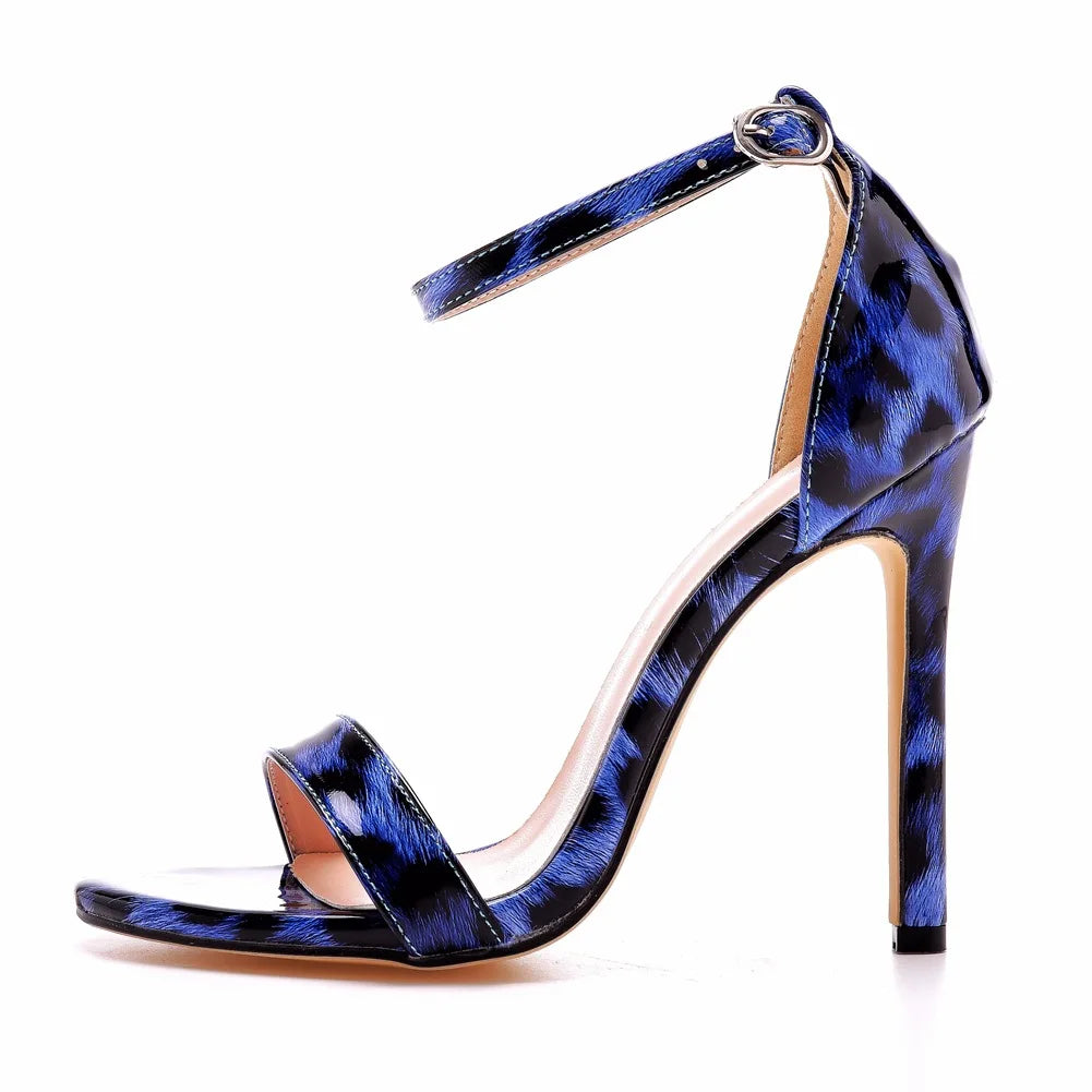 Plus Size 35-46 Shoes for Women Summer Pumps Sandals Wedding Party Evening Buckle Strap PU High Heel Shoes Sandalias De Mujer