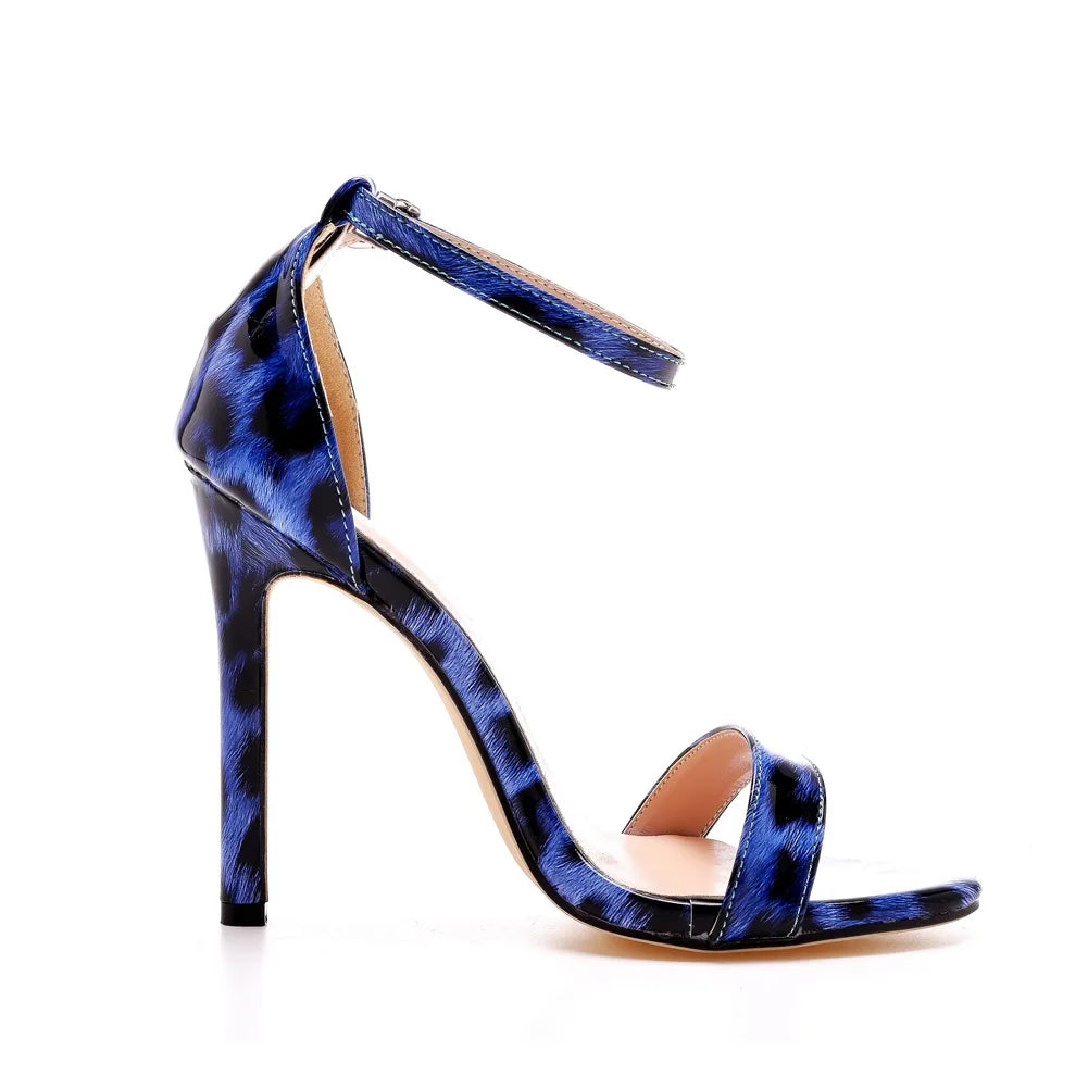 Plus Size 35-46 Shoes for Women Summer Pumps Sandals Wedding Party Evening Buckle Strap PU High Heel Shoes Sandalias De Mujer