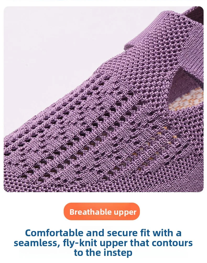 2025 New Mesh Women Vulcanized Shoes High Quality Women Sneakers Slip On Flats Shoes Women Loafers Plus Size 42 Walking Flat