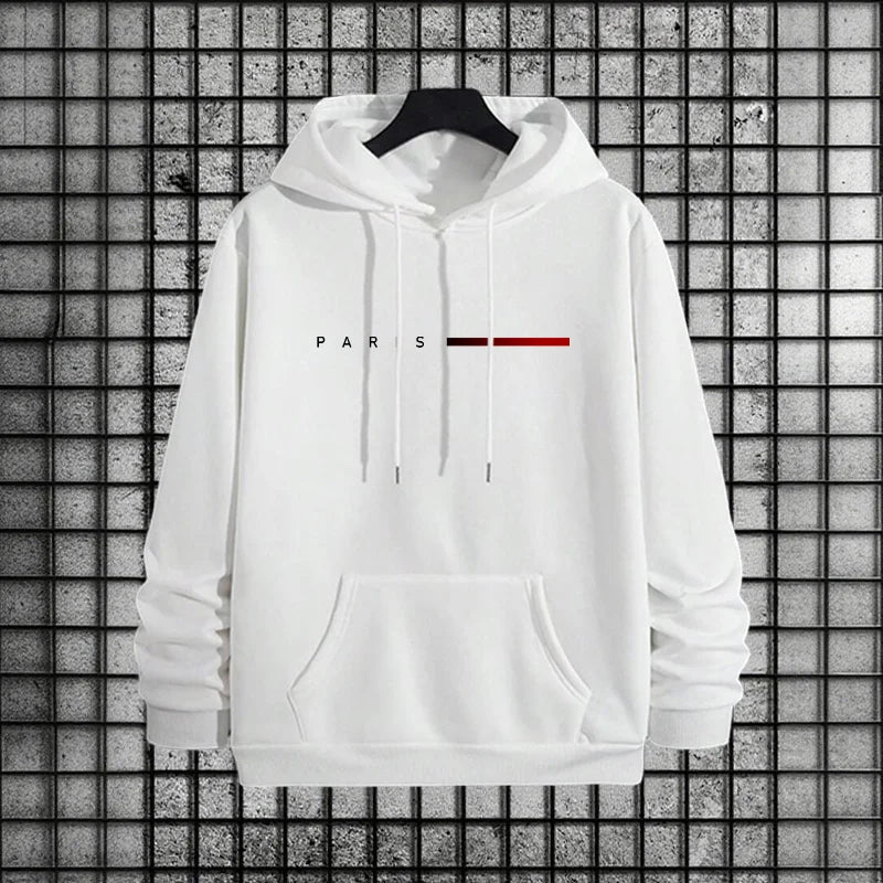 Men Paris Fashion Tracksuit Hoodie and Sweatpants Set with Soft Touch Fabric Autumn Winter Male Home Outdoor Comfort Warm Outfit