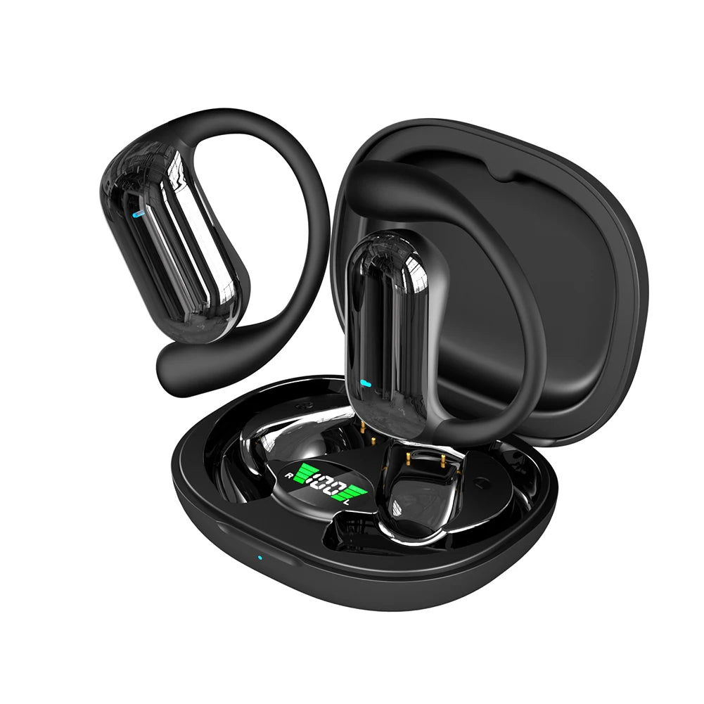 BT 5.3 AI Translation Earbuds with Ear Hook Translator Headphones Open Ear Headphones for Running Fitness Learning Accessories