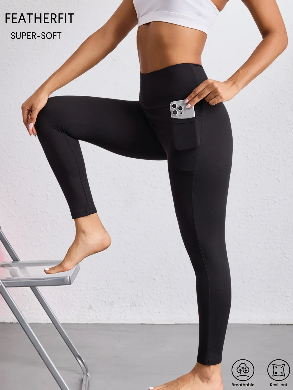 Women's Super Soft Leggings with Pockets, High Waisted Tummy Control for Yoga Workout and Casual Lounge Wear Comfort