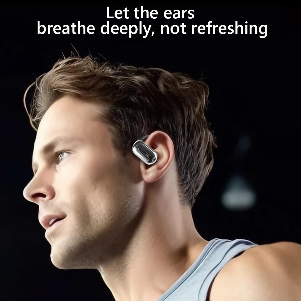 BT 5.3 AI Translation Earbuds with Ear Hook Translator Headphones Open Ear Headphones for Running Fitness Learning Accessories
