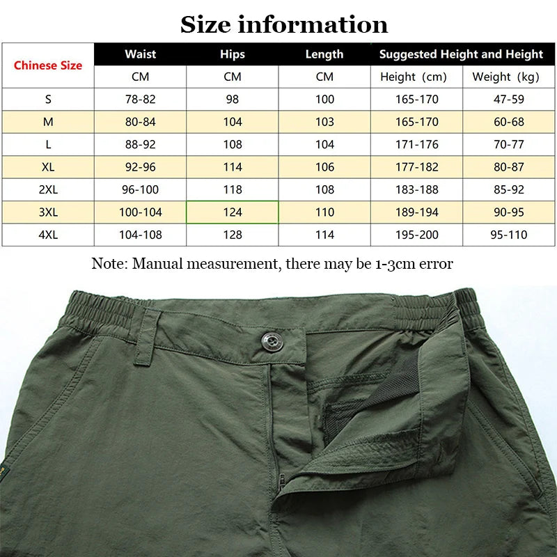 Summer Casual Lightweight Army Military Long Trousers Male Waterproof Quick Dry Cargo Camping Overalls Breathable Tactical Pants