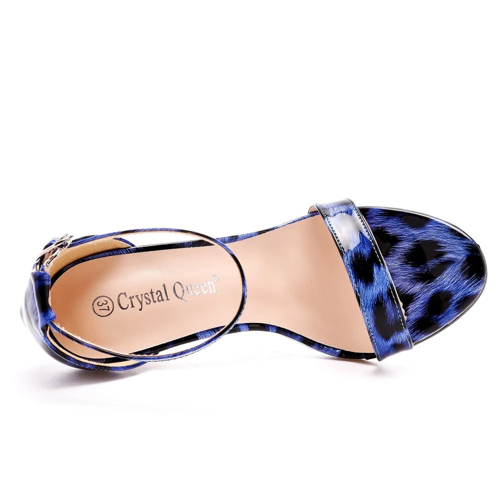 Plus Size 35-46 Shoes for Women Summer Pumps Sandals Wedding Party Evening Buckle Strap PU High Heel Shoes Sandalias De Mujer