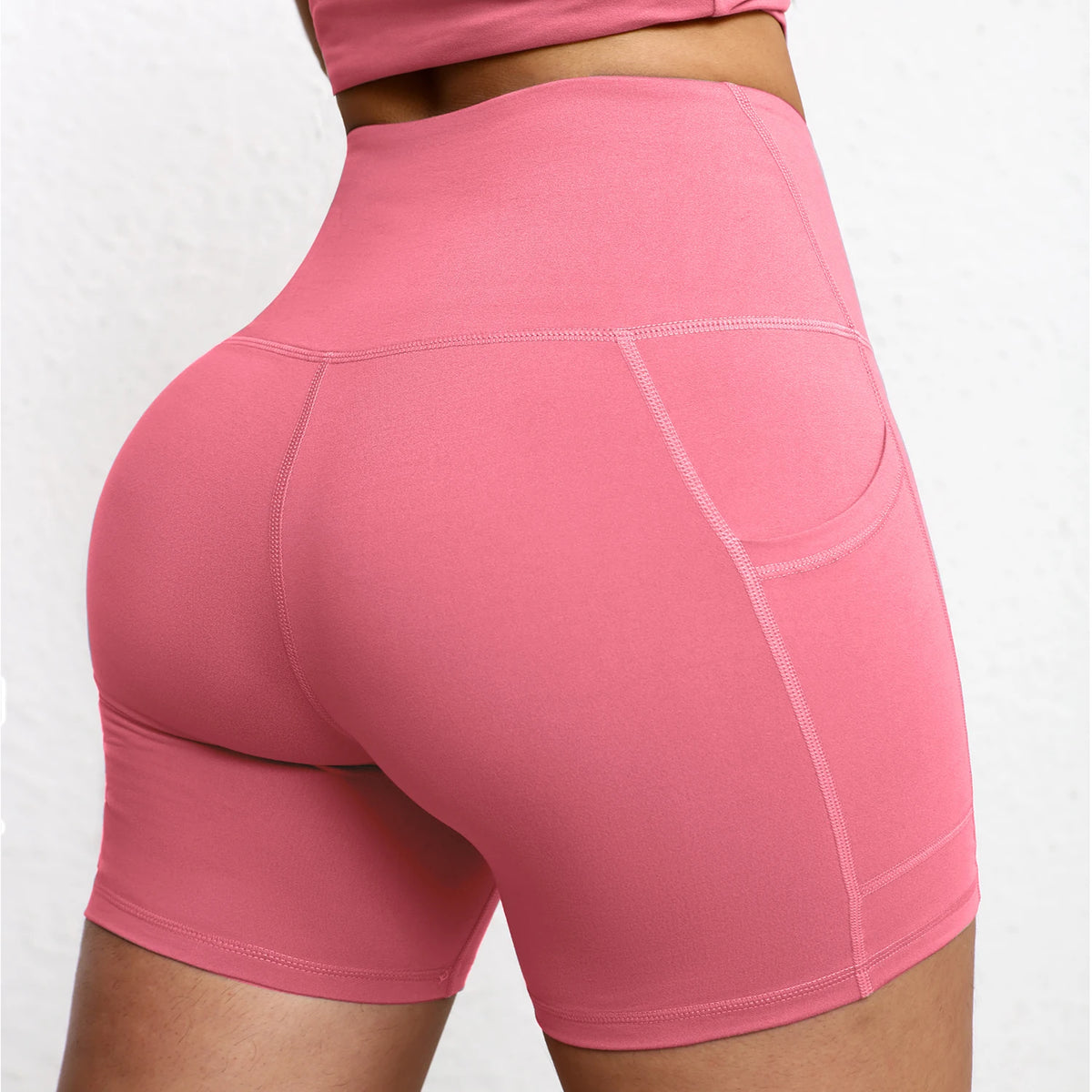 Women High Waist Pocket Yoga Sport Biker Shorts Leggings For Fitness Lift Hips Running Workout Yoga Pant