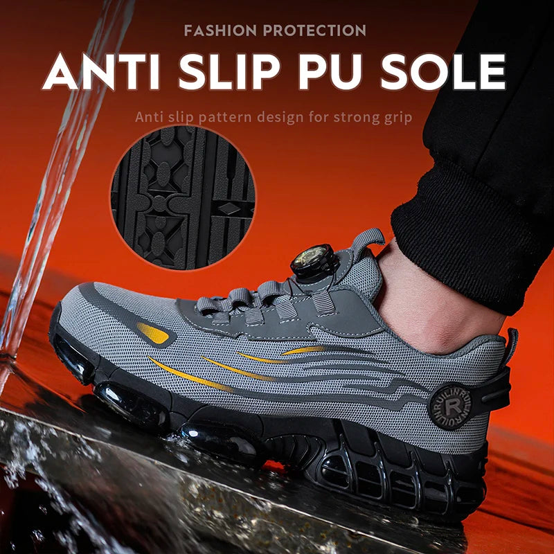 Indestructible Steel Toe Protective Safety Shoes Slip Resistant Abrasion Resistant Work Shoes Men Tough Comfortable Sneakers New