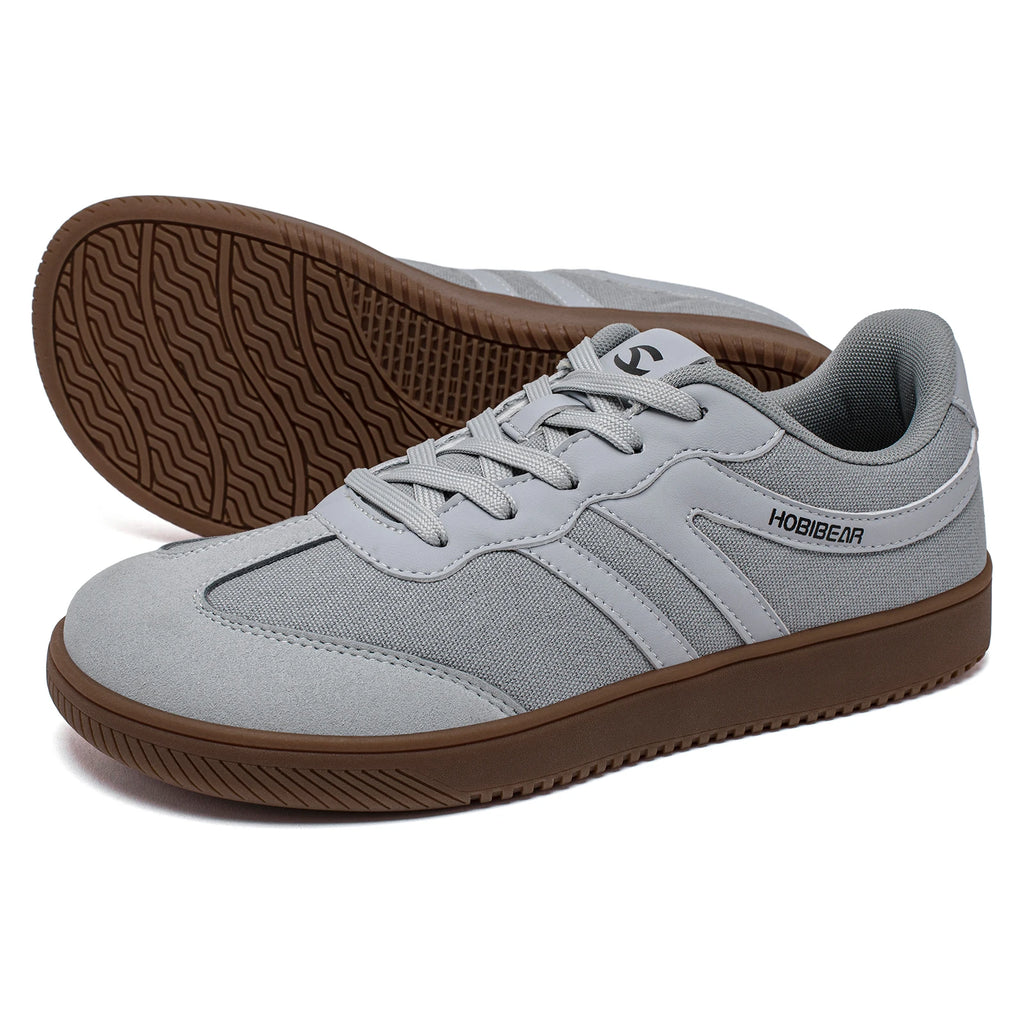 HOBIBEAR Wide Toe Shoes Mens Womens Minimalist Fabric Sneaker Lace Up Casual Walking Shoes