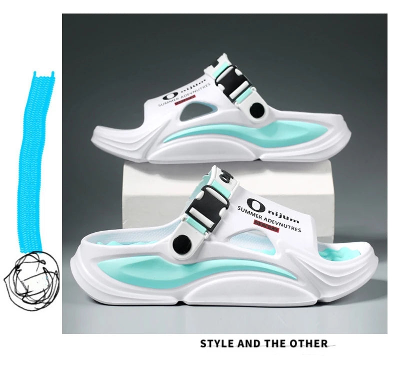 Summer Men's Massage Slippers Outdoor Sandals Beach Comfortable Indoor Slides Water Clogs Casual Shoes Men Women Home Slippers