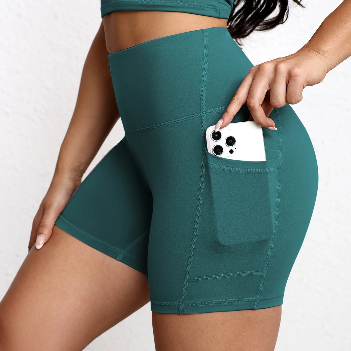 Women High Waist Pocket Yoga Sport Biker Shorts Leggings For Fitness Lift Hips Running Workout Yoga Pant