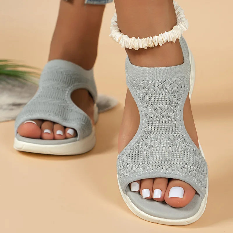 Women Summer Shoes 2025 New Mesh Fish Platform Sandals Women's Open Toe Wedge Sandals Ladies Light Casual Shoes Zapatillas Muje