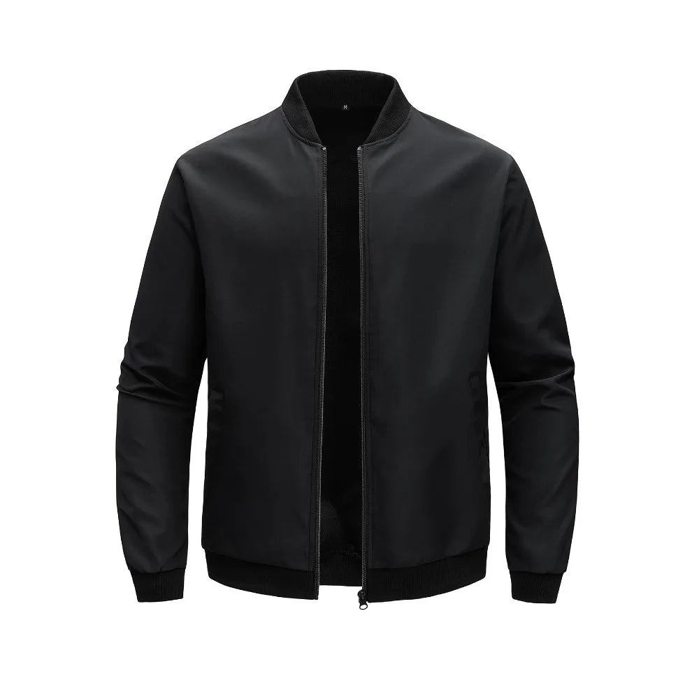 1pcs Spring and Autumn New Baseball Collar Short Loose  Jacket Men's Business Casual Thin Coat Trend