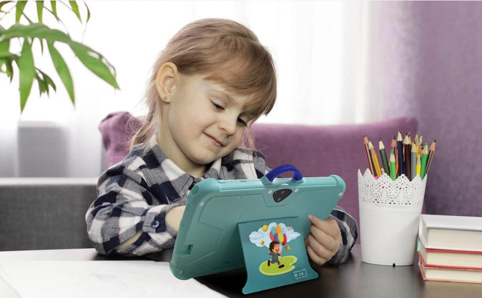 New 7 Inch 5G WiFi Kids Tablet For Study Education Quad Core 4GB RAM 64GB ROM WiFi Tablets With Portable Case For Children Gifts