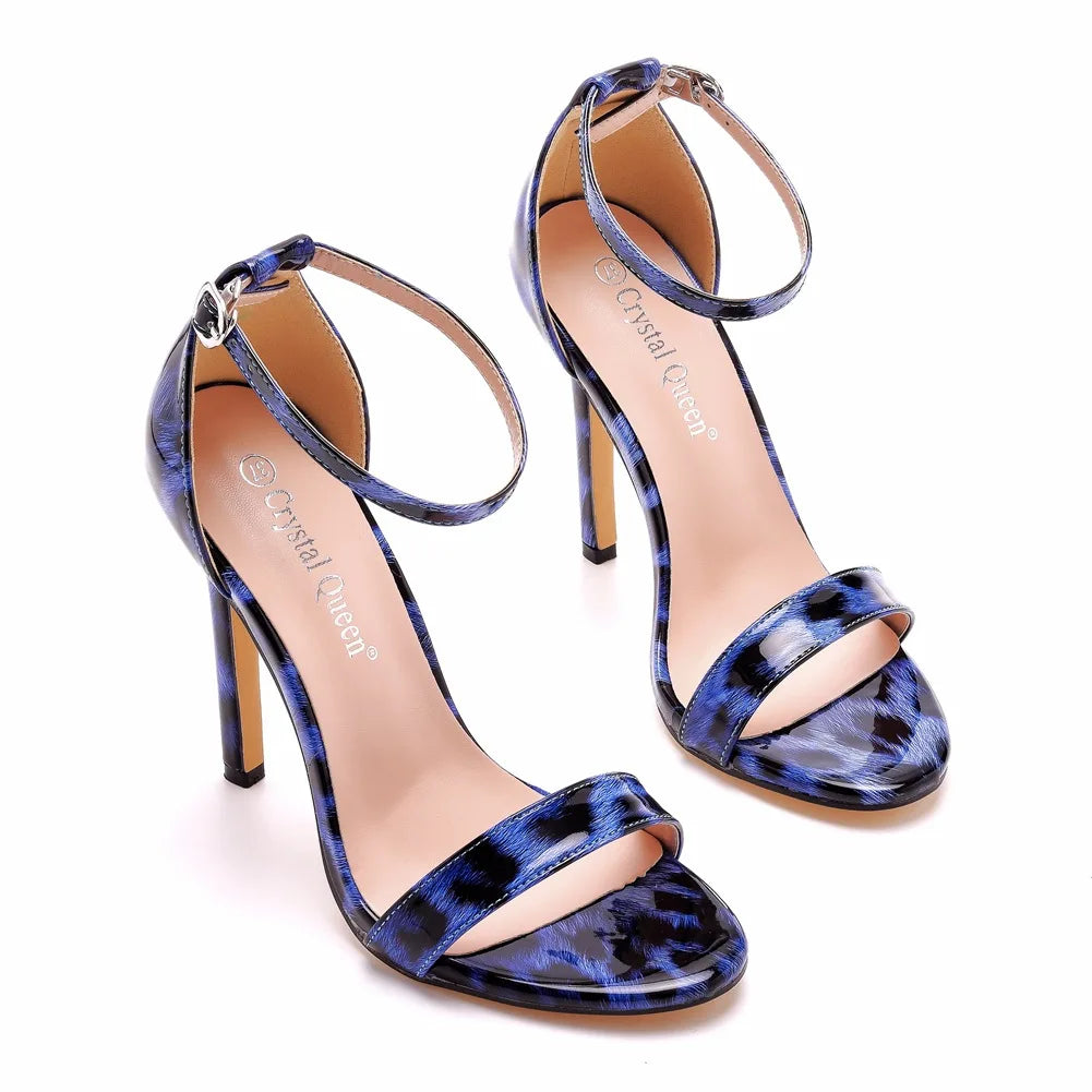 Plus Size 35-46 Shoes for Women Summer Pumps Sandals Wedding Party Evening Buckle Strap PU High Heel Shoes Sandalias De Mujer