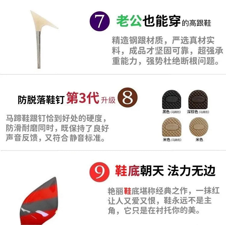 2026 New Black Fish Mouth Ultra High Women's Shoes, Sexy High Heels, Wearing Straight Pointed Lacquer Leather Open Toed Slippers