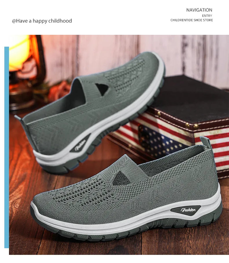 2025 New Mesh Women Vulcanized Shoes High Quality Women Sneakers Slip On Flats Shoes Women Loafers Plus Size 42 Walking Flat