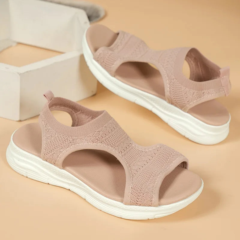 Women Summer Shoes 2025 New Mesh Fish Platform Sandals Women's Open Toe Wedge Sandals Ladies Light Casual Shoes Zapatillas Muje
