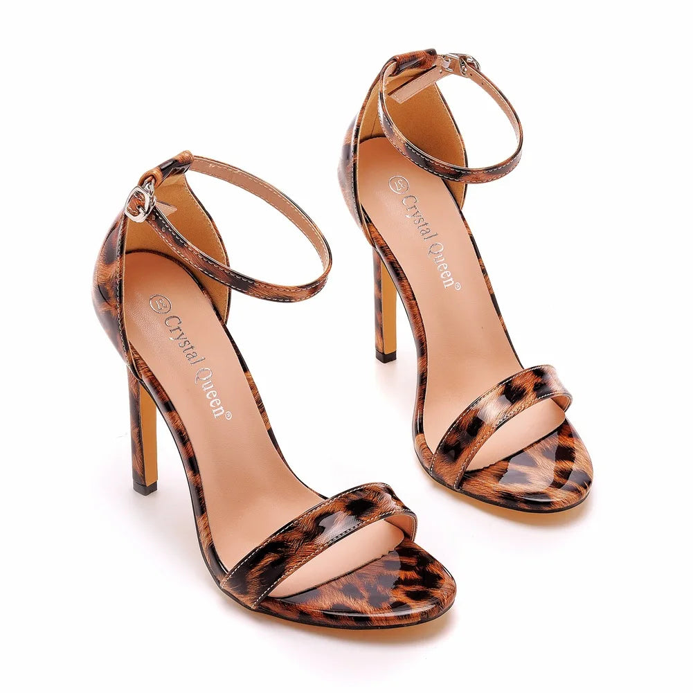 Plus Size 35-46 Shoes for Women Summer Pumps Sandals Wedding Party Evening Buckle Strap PU High Heel Shoes Sandalias De Mujer