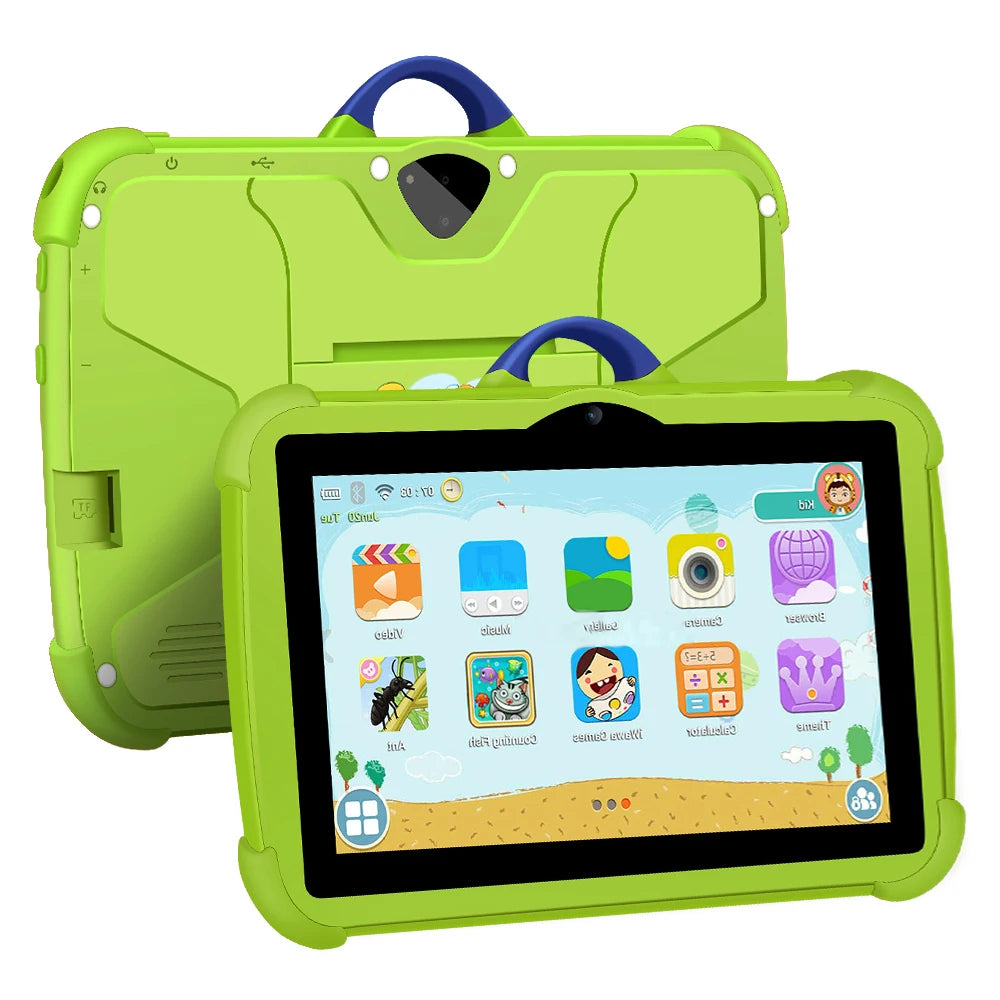 New 7 Inch 5G WiFi Kids Tablet For Study Education Quad Core 4GB RAM 64GB ROM WiFi Tablets With Portable Case For Children Gifts