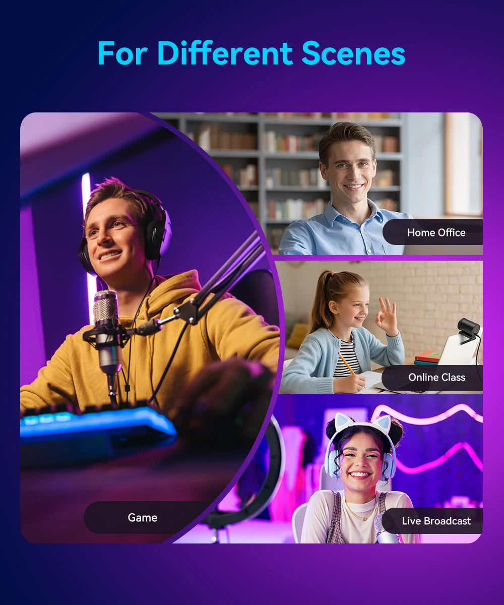 4K Webcam 1080P 60FPS Streaming Web Camera EMEET S600 Autofocus Living Stream Camera With Mics&Privacy Cover for Tiktok/YouTube