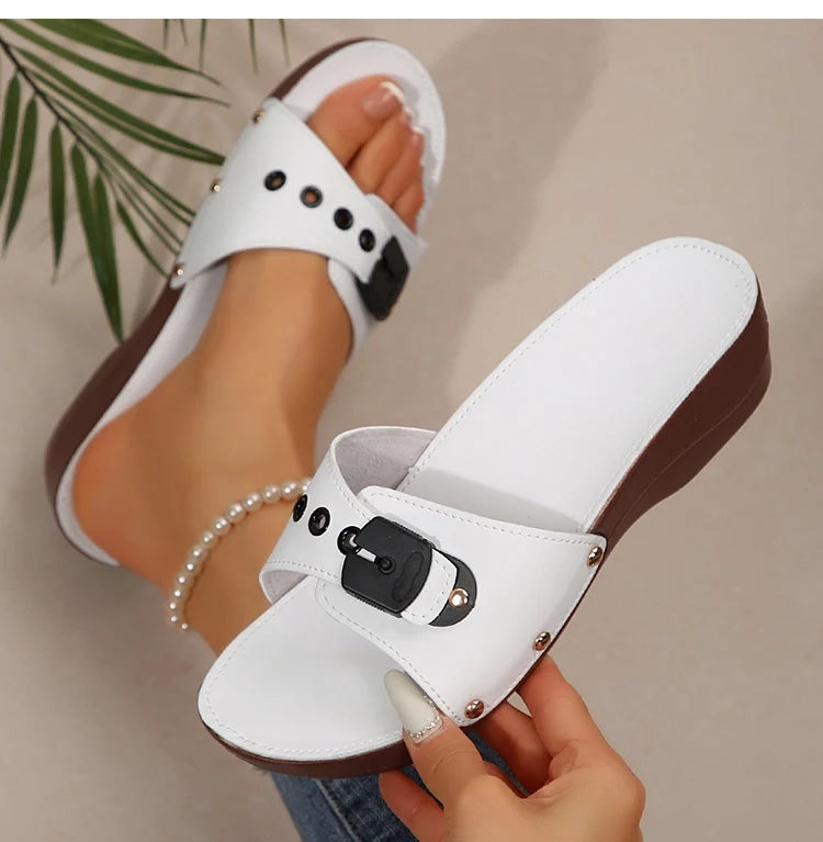 Women's Sandals Luxury Heels Shoes For Summer Woman Sandals Soft Wedges Heeled Sandalias Mujer 2026 Sandals Summer Slippers