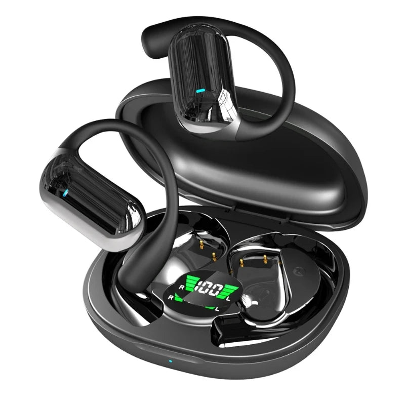 BT 5.3 AI Translation Earbuds with Ear Hook Translator Headphones Open Ear Headphones for Running Fitness Learning Accessories