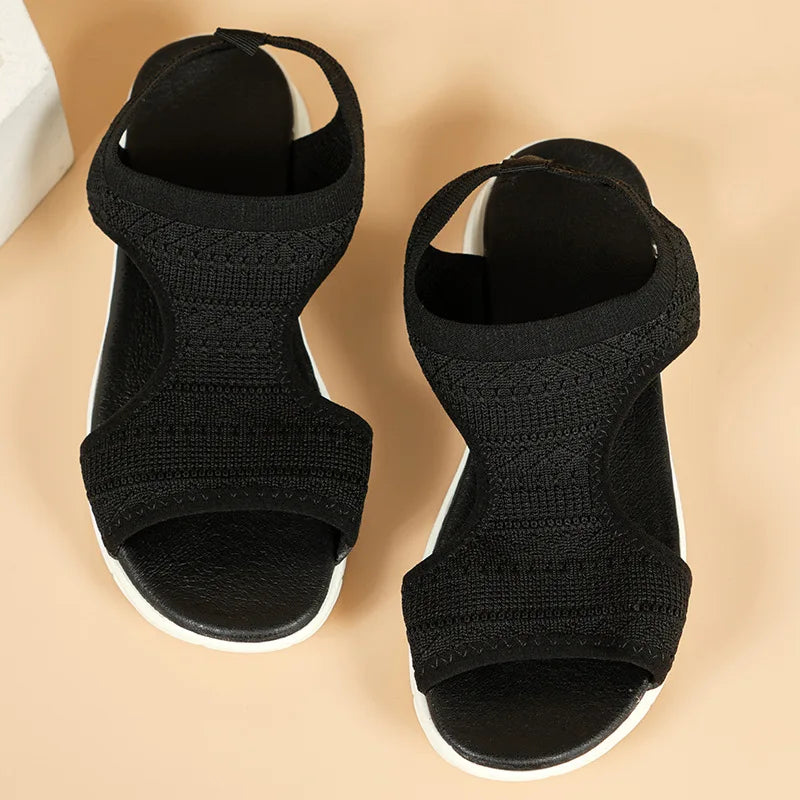 Women Summer Shoes 2025 New Mesh Fish Platform Sandals Women's Open Toe Wedge Sandals Ladies Light Casual Shoes Zapatillas Muje