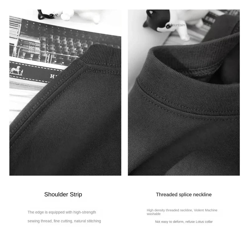 100% Pure Cotton Summer High-end Brand Men's Short Sleeve Round Neck Fashionable Style Half Sleeved Top Breathable T-shirt