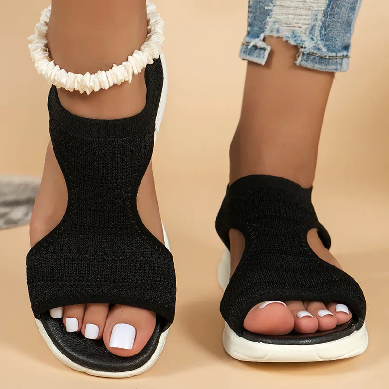 Women Summer Shoes 2025 New Mesh Fish Platform Sandals Women's Open Toe Wedge Sandals Ladies Light Casual Shoes Zapatillas Muje