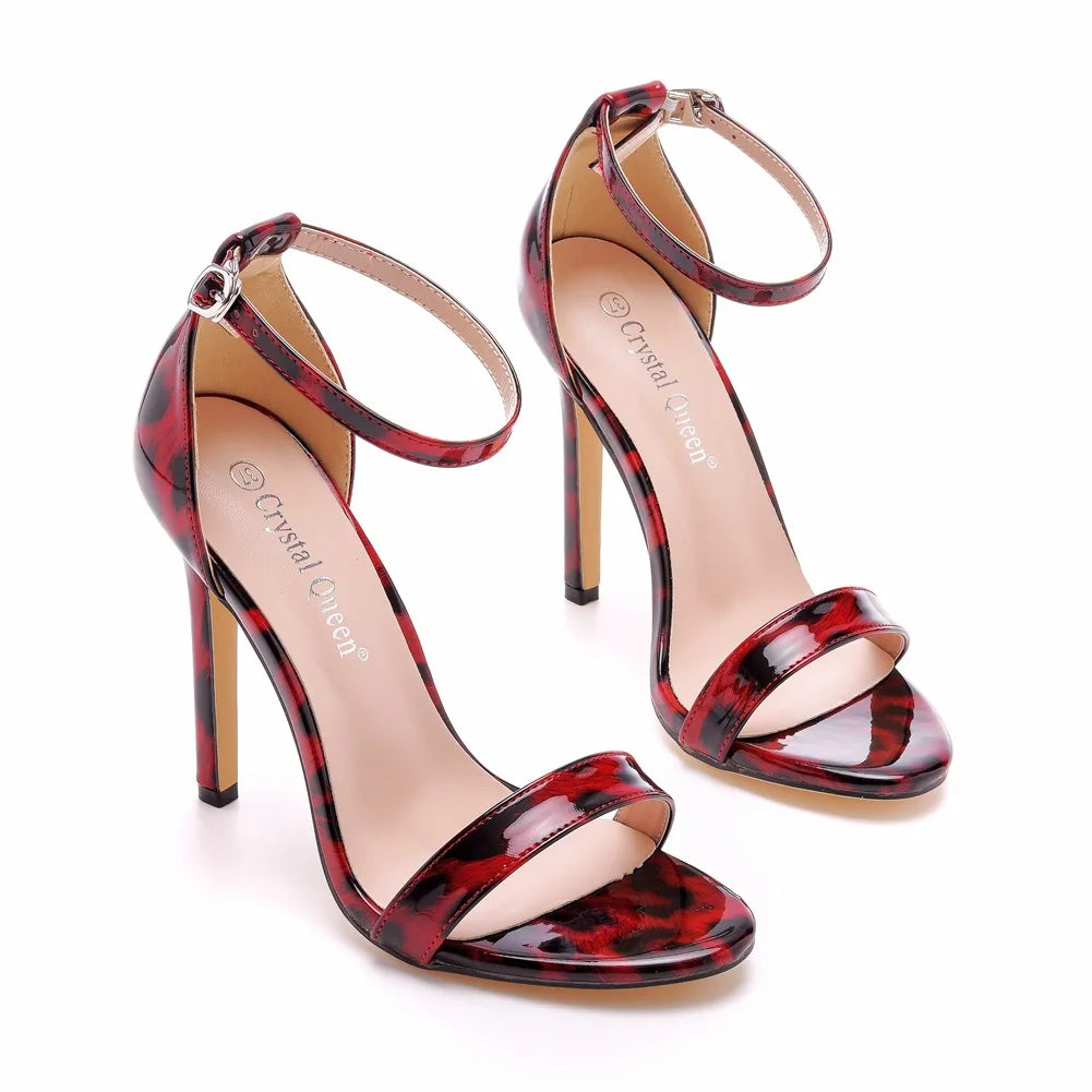 Plus Size 35-46 Shoes for Women Summer Pumps Sandals Wedding Party Evening Buckle Strap PU High Heel Shoes Sandalias De Mujer