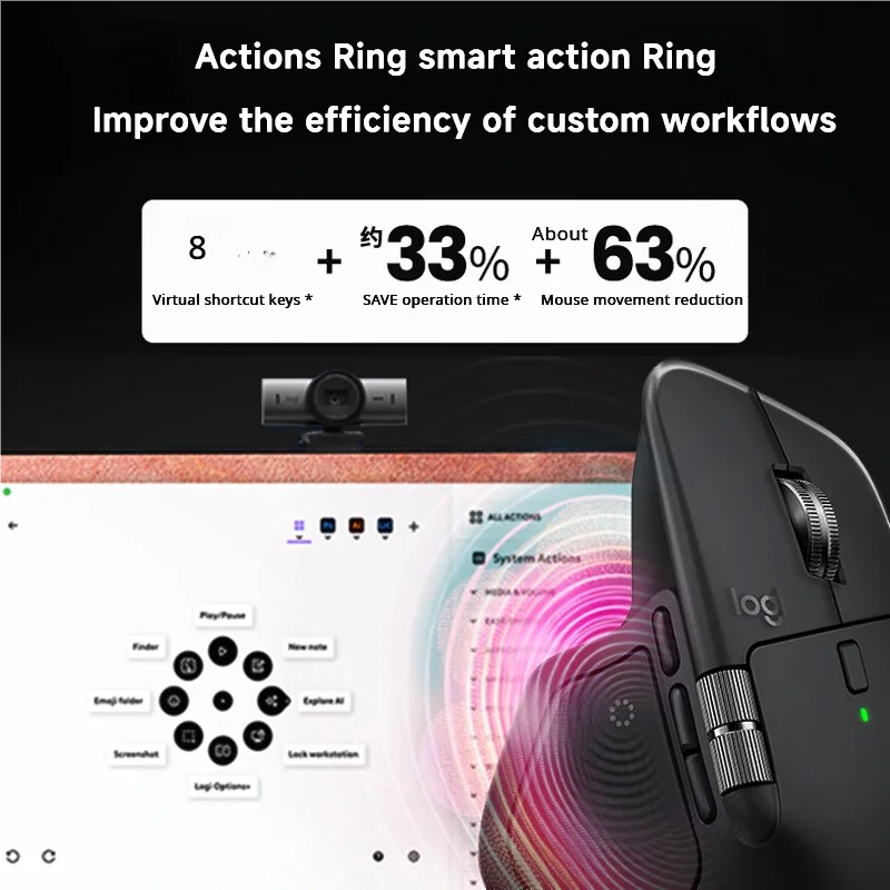 Logitech MX Master 4 Wireless Bluetooth Mouse, Silent Office Mouse, Upgraded Graphite Black w/ Wireless Receiver