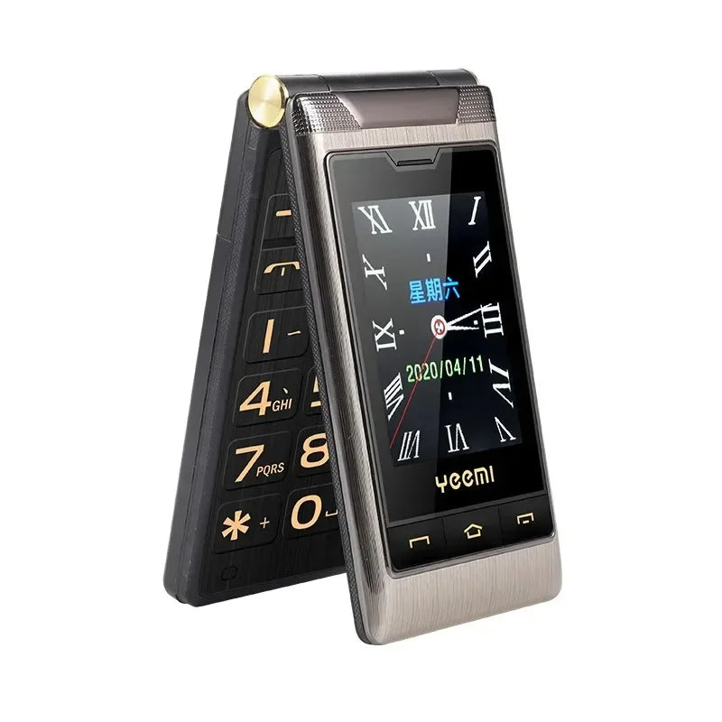 YeeMI G10 4G Rugged Feature Phone Big Button Full Band Flip Phone Dual SIM Dual Screen 1800mAh Big Battery Cellphone For Elderly