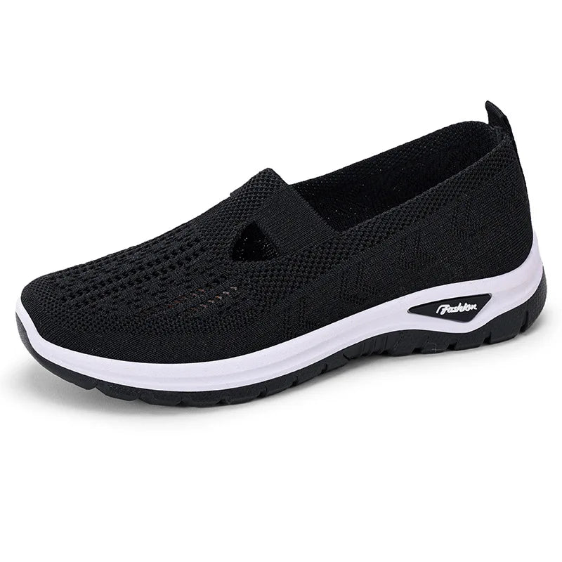 2025 New Mesh Women Vulcanized Shoes High Quality Women Sneakers Slip On Flats Shoes Women Loafers Plus Size 42 Walking Flat