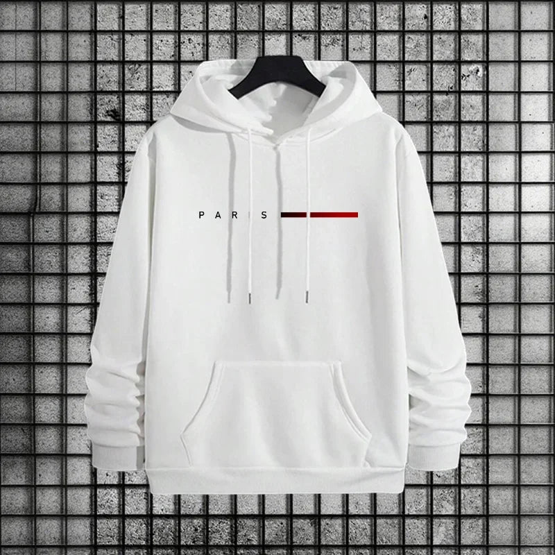 Men Paris Fashion Tracksuit Hoodie and Sweatpants Set with Soft Touch Fabric Autumn Winter Male Home Outdoor Comfort Warm Outfit