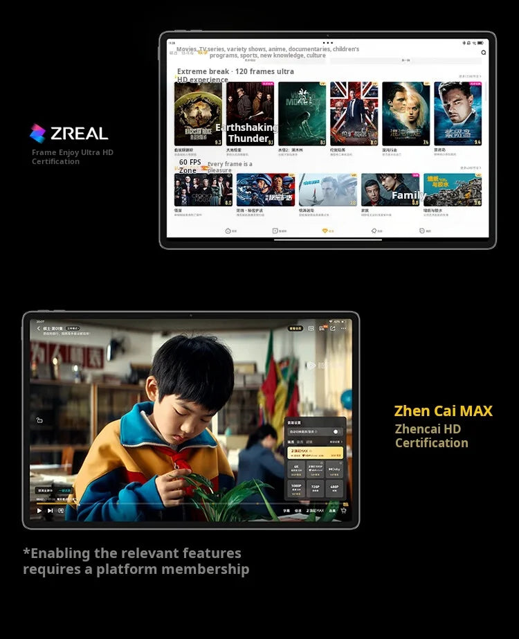 Lenovo Xiaoxin Pro GT 13" Tablet, 3.5K Ultra HD Eye-Care Display 12000mAh Long Battery Life Snapdragon 8 Elite High Performan