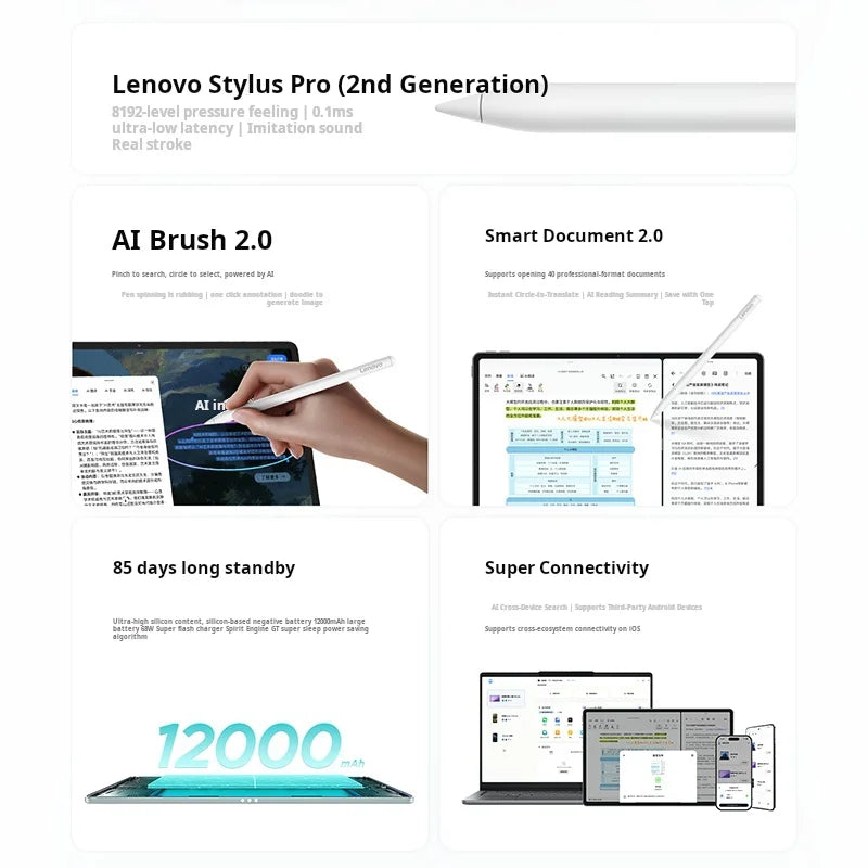 Lenovo Xiaoxin Pro GT 13" Tablet, 3.5K Ultra HD Eye-Care Display 12000mAh Long Battery Life Snapdragon 8 Elite High Performan
