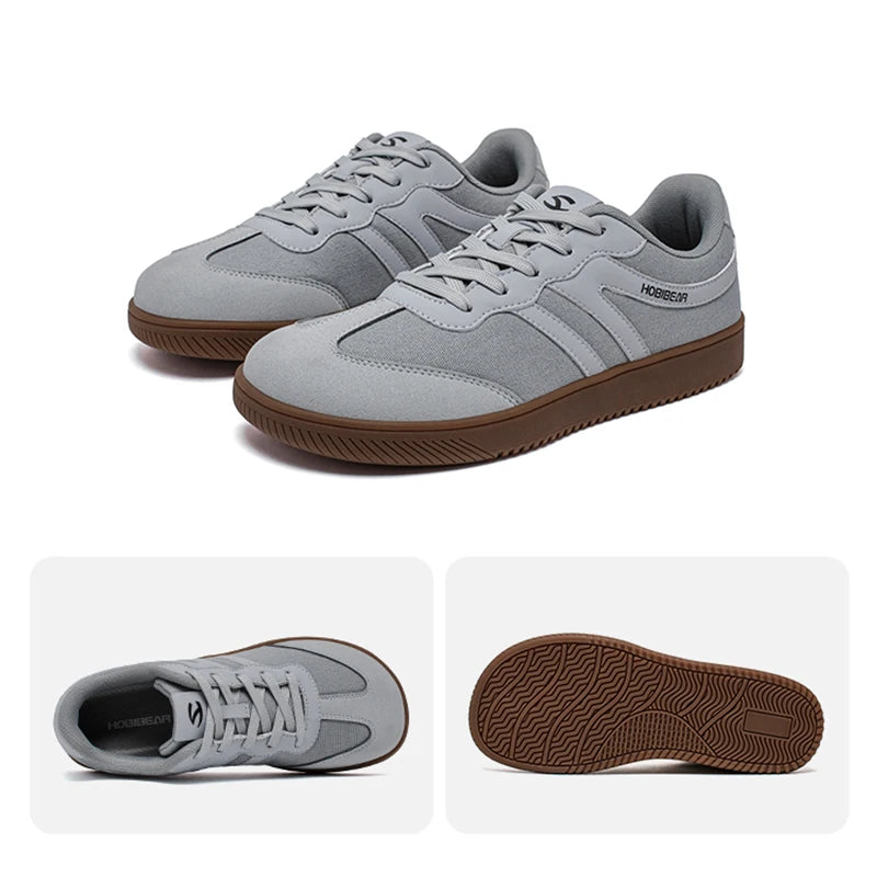 HOBIBEAR Wide Toe Shoes Mens Womens Minimalist Fabric Sneaker Lace Up Casual Walking Shoes