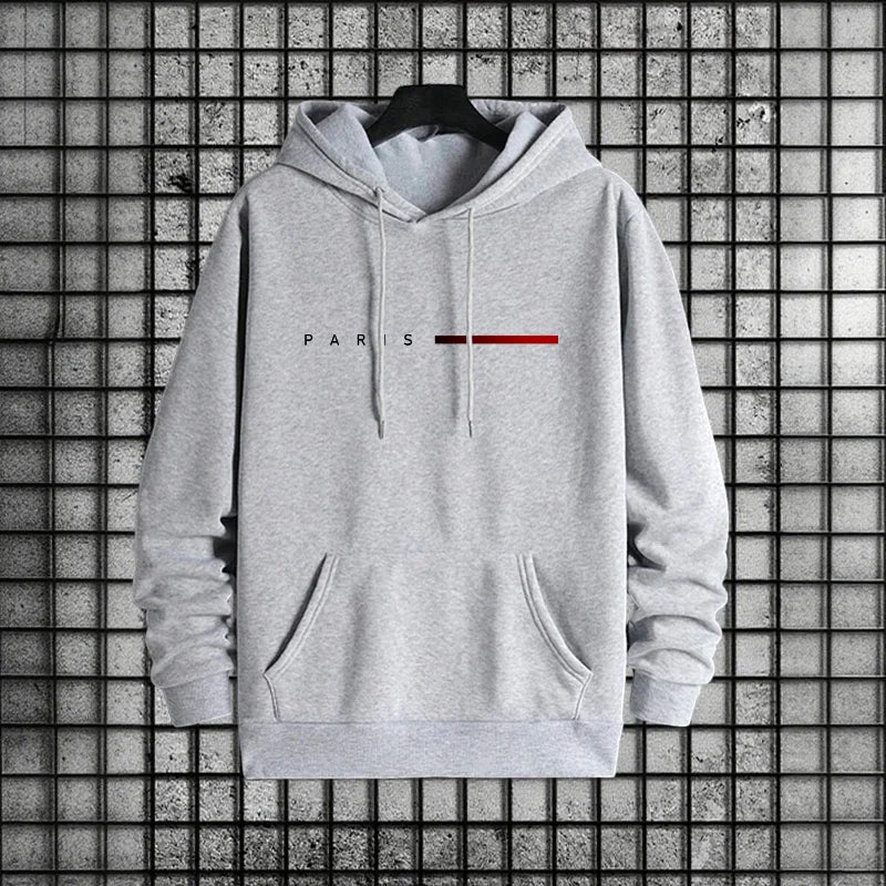 Men Paris Fashion Tracksuit Hoodie and Sweatpants Set with Soft Touch Fabric Autumn Winter Male Home Outdoor Comfort Warm Outfit