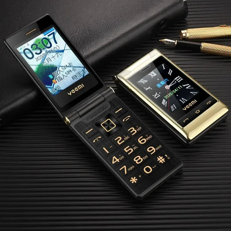 YeeMI G10 4G Rugged Feature Phone Big Button Full Band Flip Phone Dual SIM Dual Screen 1800mAh Big Battery Cellphone For Elderly