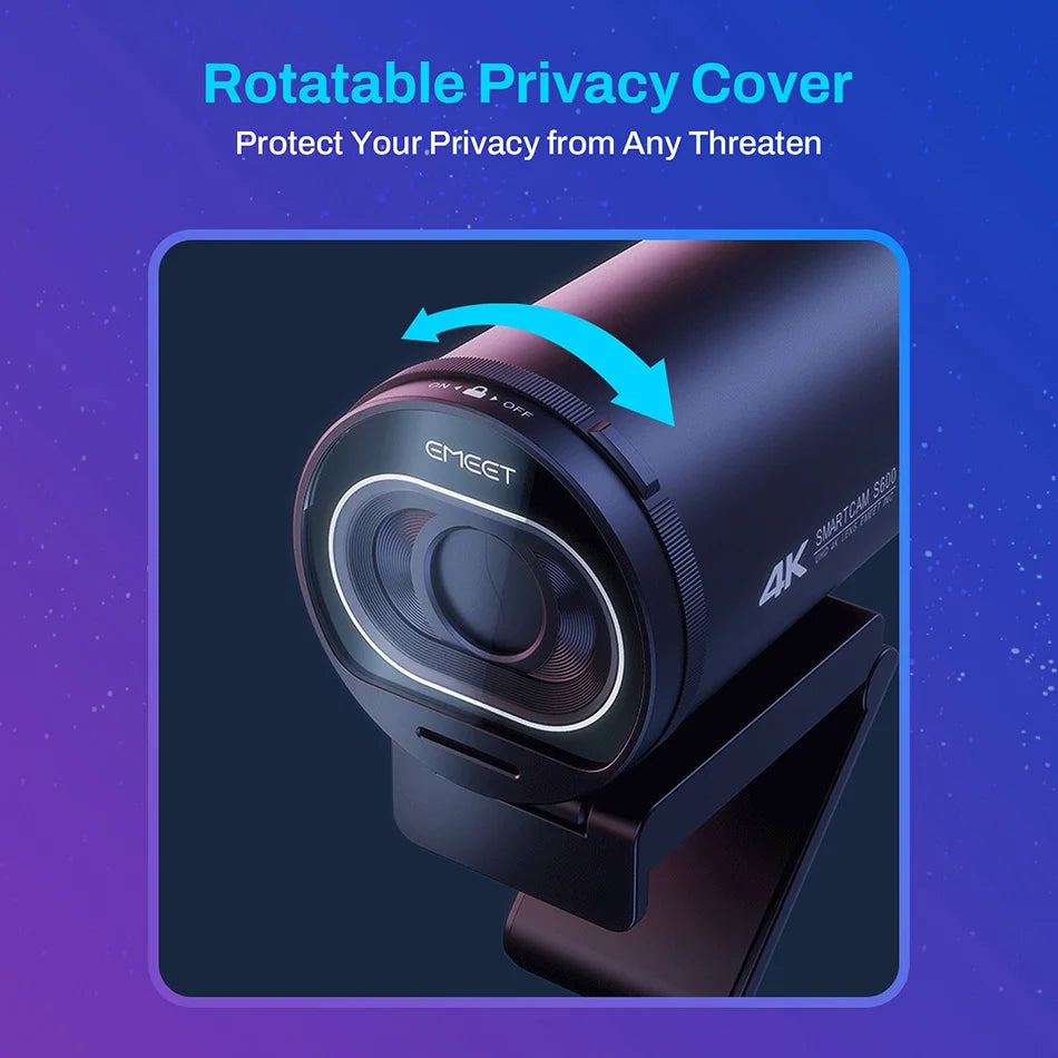 4K Webcam 1080P 60FPS Streaming Web Camera EMEET S600 Autofocus Living Stream Camera With Mics&Privacy Cover for Tiktok/YouTube
