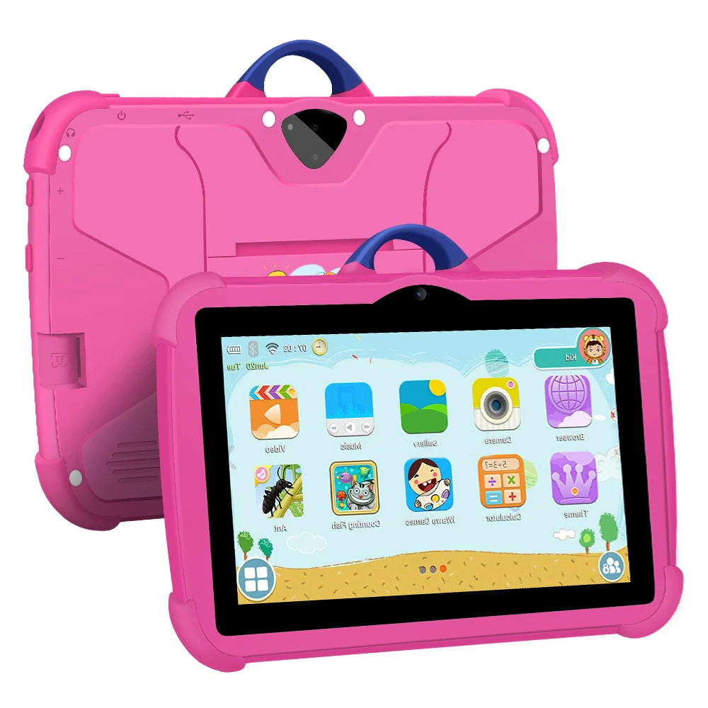 New 7 Inch 5G WiFi Kids Tablet For Study Education Quad Core 4GB RAM 64GB ROM WiFi Tablets With Portable Case For Children Gifts