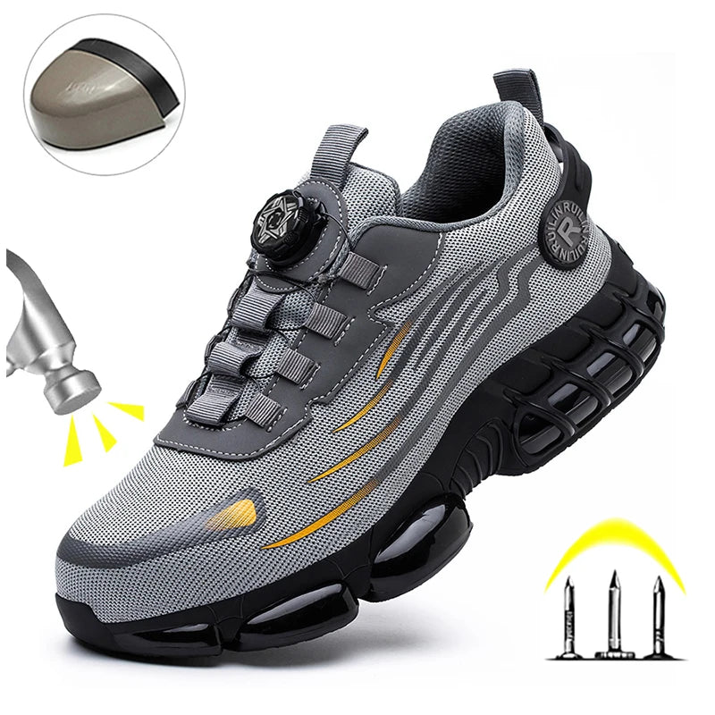 Indestructible Steel Toe Protective Safety Shoes Slip Resistant Abrasion Resistant Work Shoes Men Tough Comfortable Sneakers New