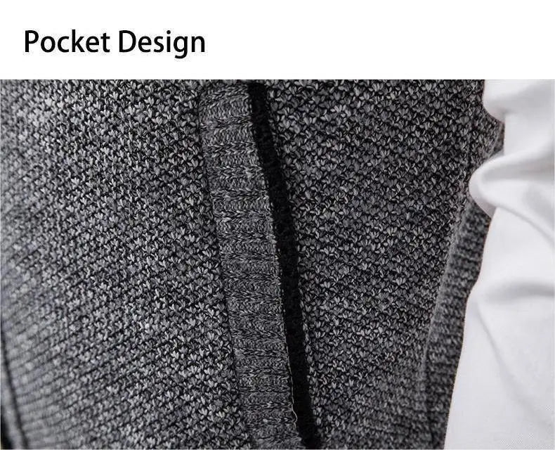 Men's Knitted Sleeveless Sweater Cardigan Zipper Sweater Vest Casual Sleeveless Warm Jacket Slim Fit Stand Collar Sweatercoat