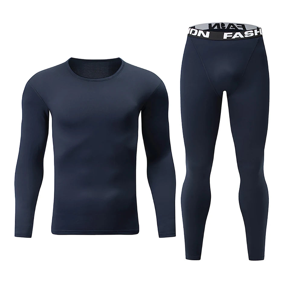 2-piece Autumn And Winter Solid Color Fashionable Casual Base Set Slim Fit Sports Fitness Long Sleeved Pants Warm Underwear Set
