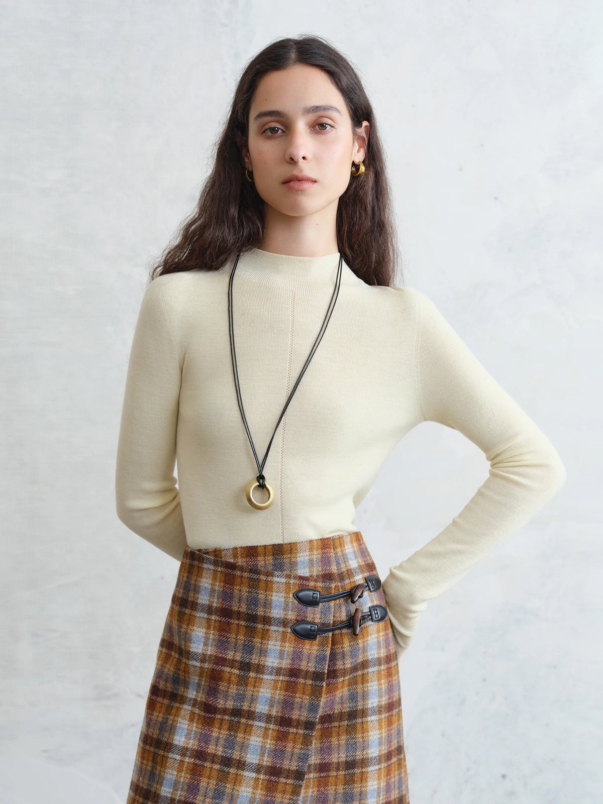 FSLE【Premium Series】German Biella Wool Autumn Super Fine Washable Seamless One-Piece Mock Neck Thermal Base Layer Shirt Women