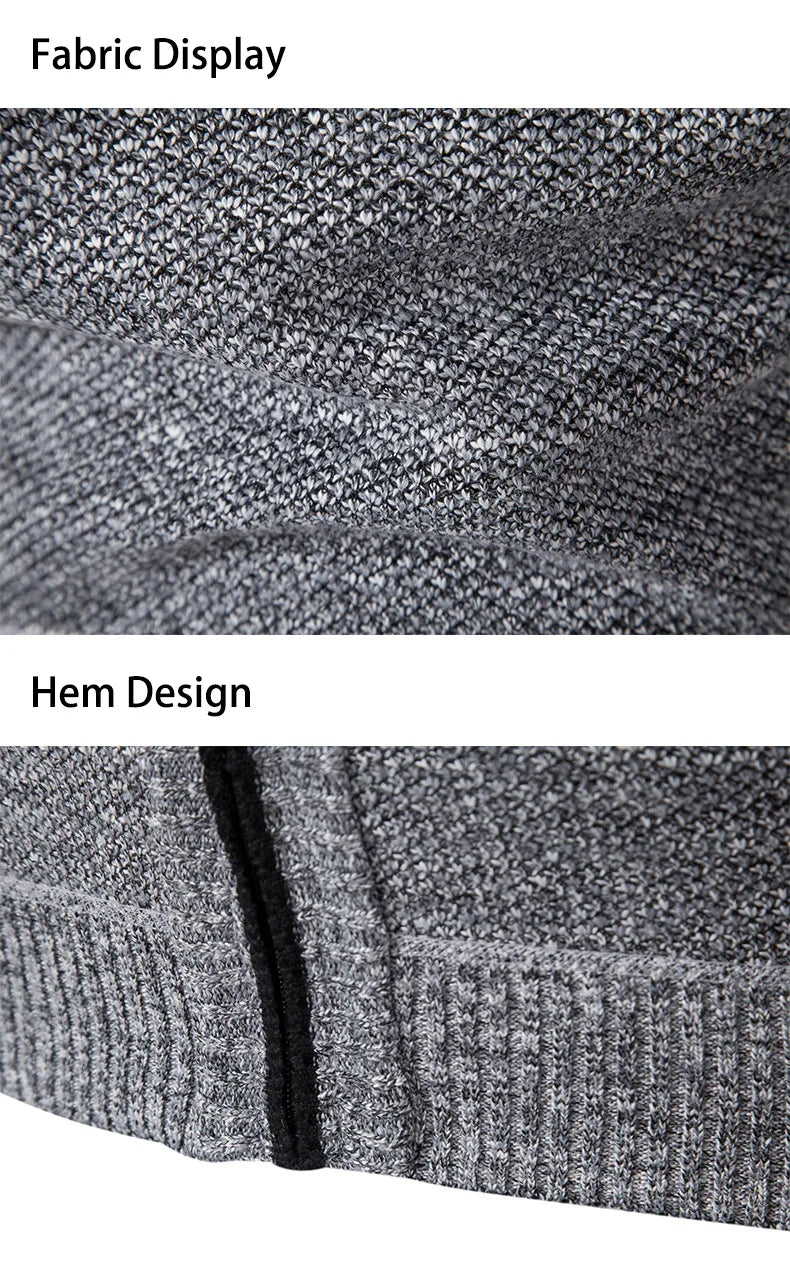 Men's Knitted Sleeveless Sweater Cardigan Zipper Sweater Vest Casual Sleeveless Warm Jacket Slim Fit Stand Collar Sweatercoat