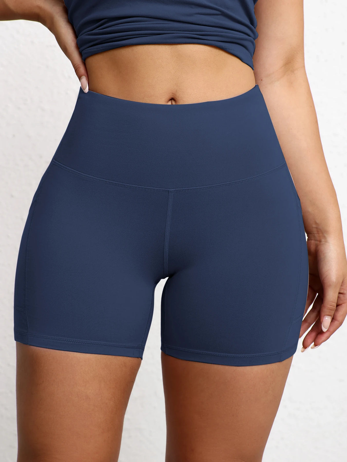 Women High Waist Pocket Yoga Sport Biker Shorts Leggings For Fitness Lift Hips Running Workout Yoga Pant